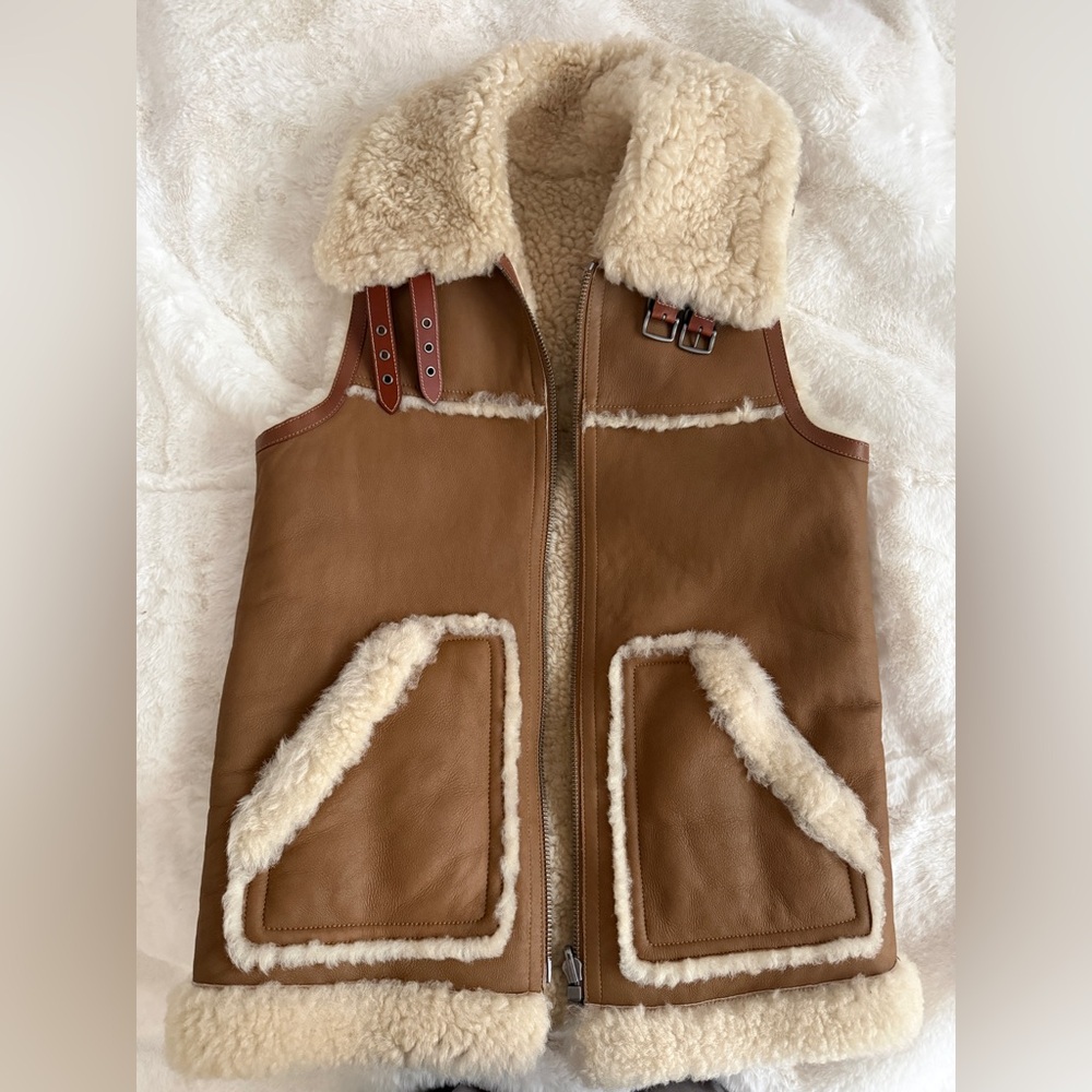 Coach reversible shearling vest